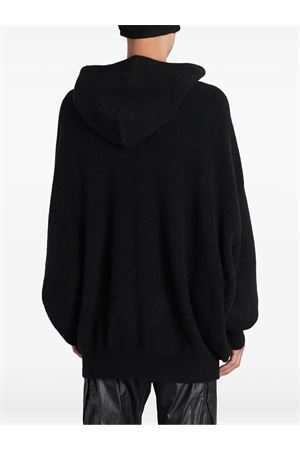 Black alpaca wool blend hoodie RICK OWENS | RR02E1698KWP09